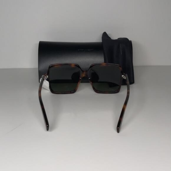 New Authentic Tortoise Square Sunglasses with Black Case SL 174 002 - Picture 7 of 11